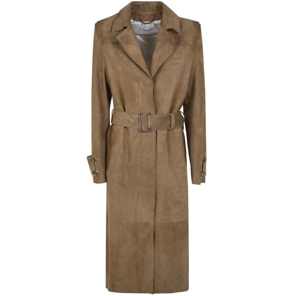 Golden Goose Women "Journey W`S Peggy" Trench Coat With Belt Light Suede - Picture 6 of 7